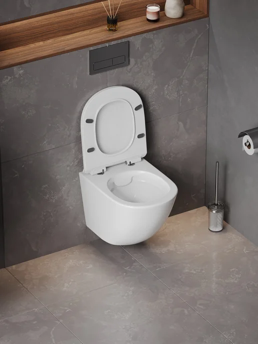 BAUEDGE Унитаз BAU Dream 49x37 фарфор белый безободковый, 49x37, фото 6