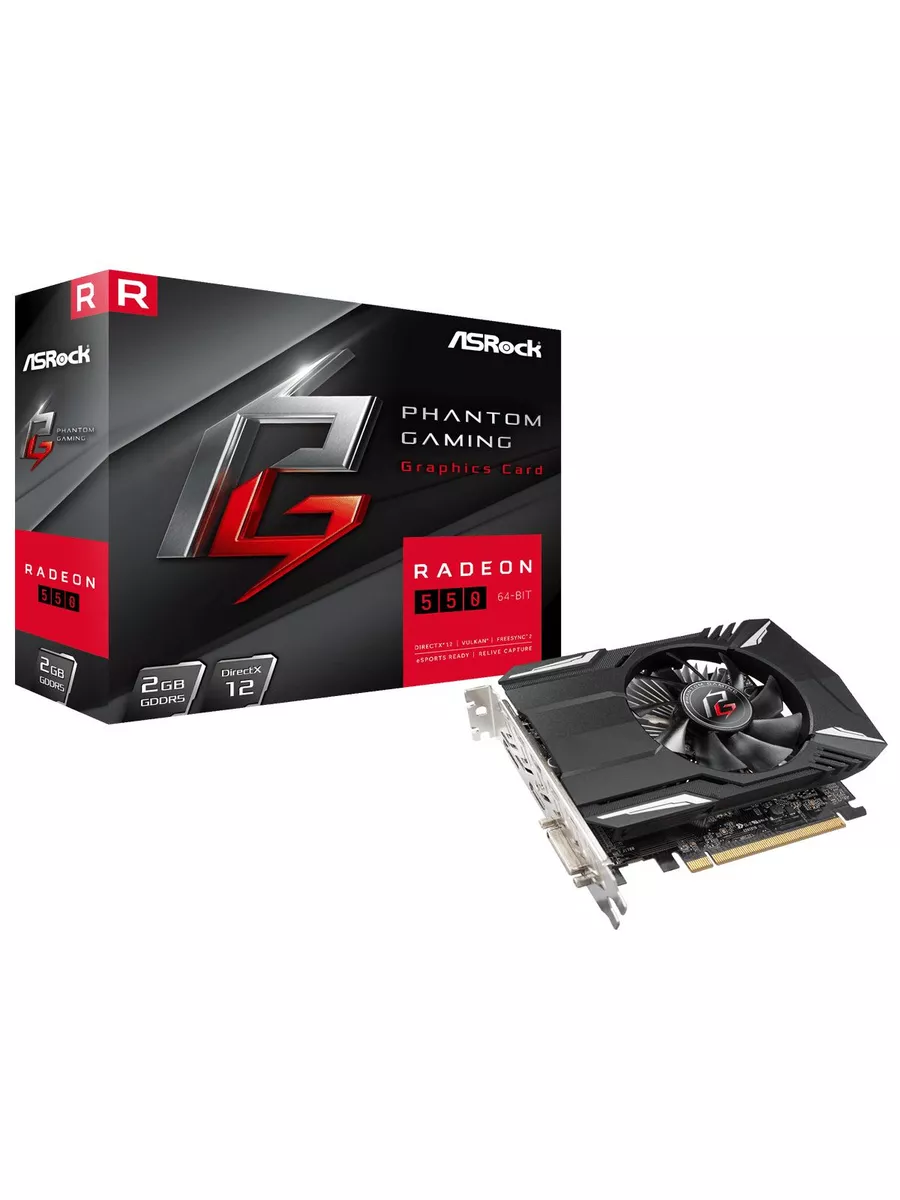 Видеокарта Radeon 550 2GB Phantom Gaming Asrock 173461714 купить за 8 430 ₽  в интернет-магазине Wildberries