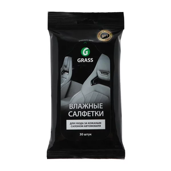 Салфетки влажная для ухода за кожаным салоном, Grass