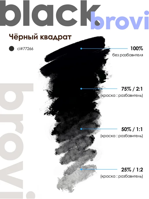 БРОВИ Permanent make up Пигмент для перманента век brovi Черный квадрат 5 мл, 5 мл, фото 5