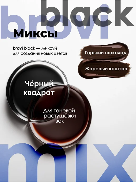 БРОВИ Permanent make up Пигмент для перманента век brovi Черный квадрат 5 мл, 5 мл, фото 6