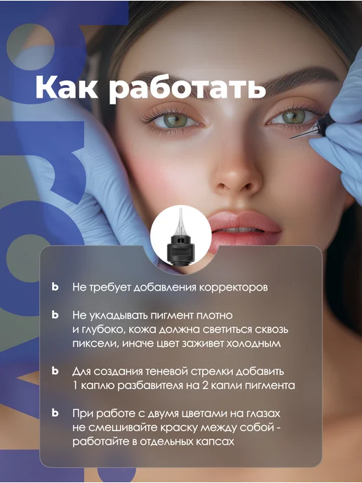 БРОВИ Permanent make up Пигмент для перманента век brovi Черный квадрат 5 мл, 5 мл, фото 7