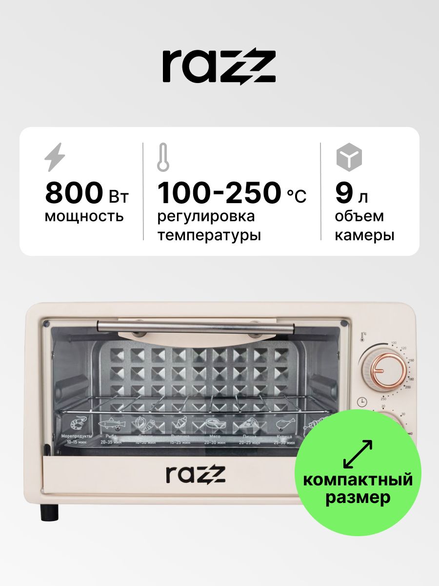 Мини-печь компактная REO-0308 RAZZ 173493859 купить за 1 796 ₽ в  интернет-магазине Wildberries