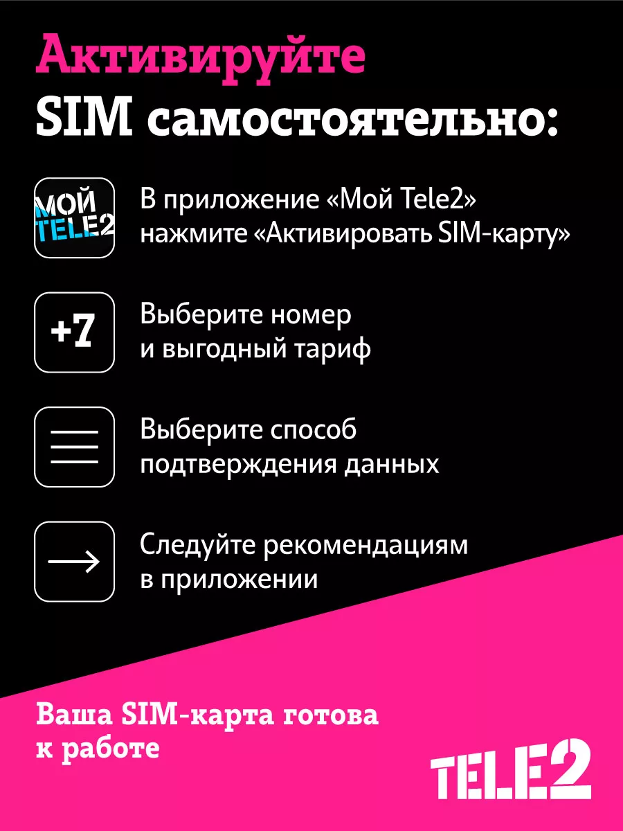 SIM-карта ТЕЛЕ2 ( ГБ) – MEGA SIMKA
