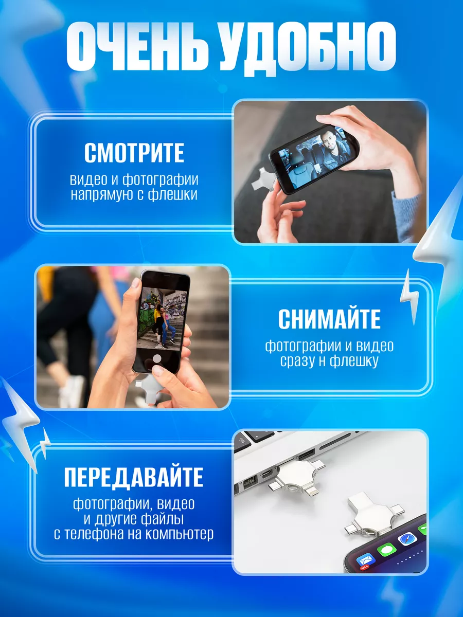 Флешка usb для телефона и пк 1Тб i-FlashDeviceHD 173515885 купить за 1 912  ₽ в интернет-магазине Wildberries