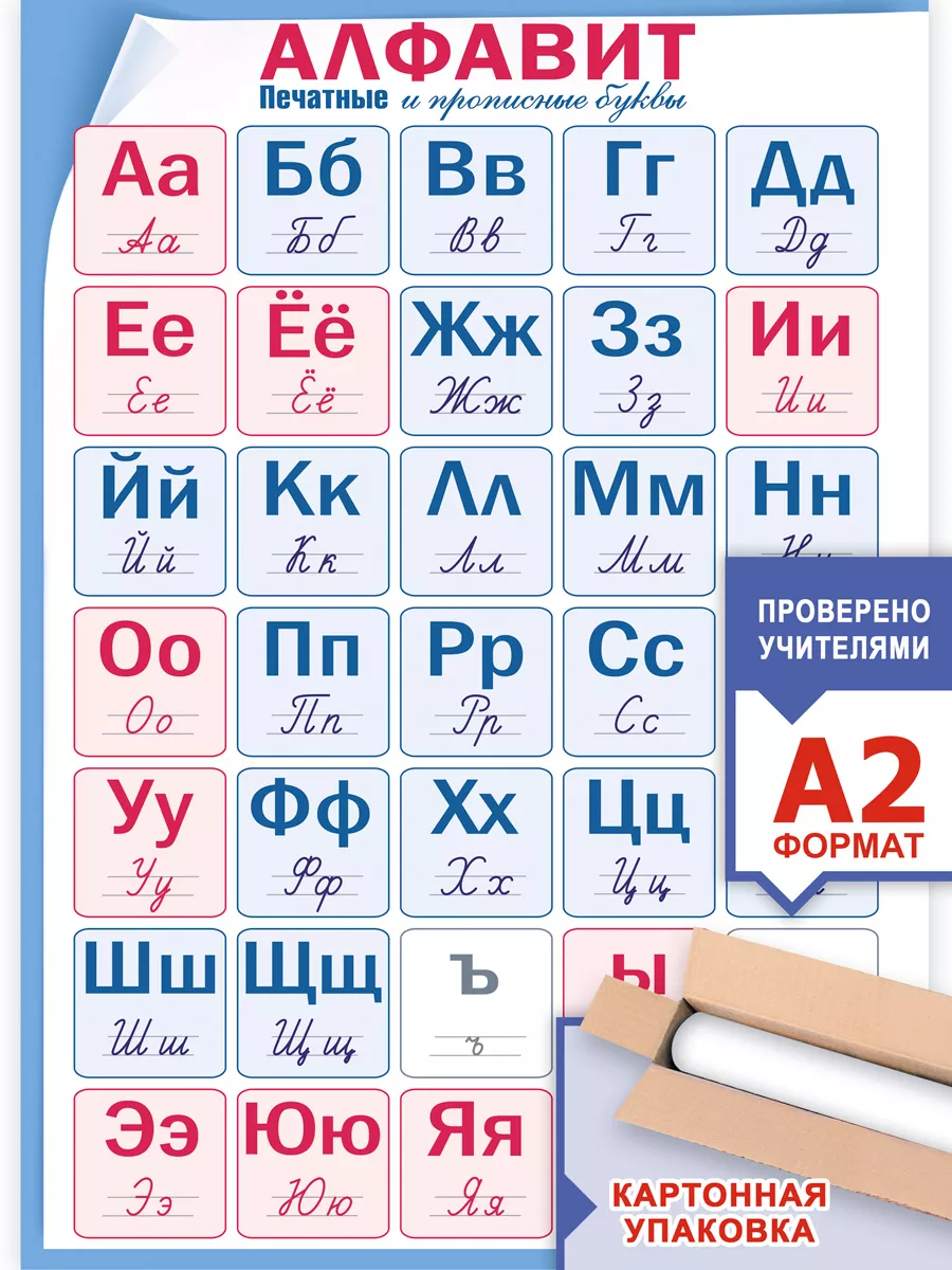 ЗАЙЧИКОВА Плакат алфавит для начальной школы печатные прописные буквы