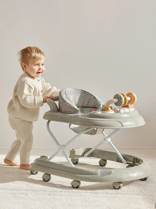 Happy Baby Ходунки детские 2в1 каталка с ручкой и игровой панелью, вариант, фото 3