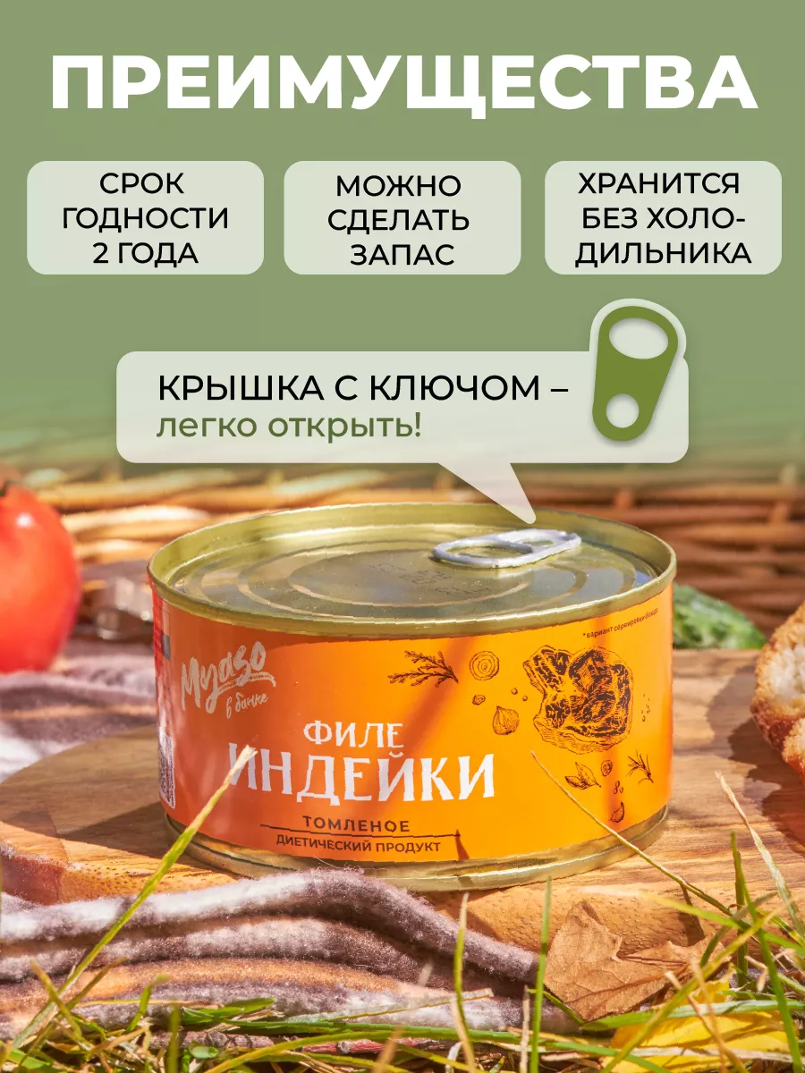 Консервы Филе индейки томленое 325 гр. Мясо в банке- 3 шт Мясо в банке  173639163 купить за 629 ₽ в интернет-магазине Wildberries