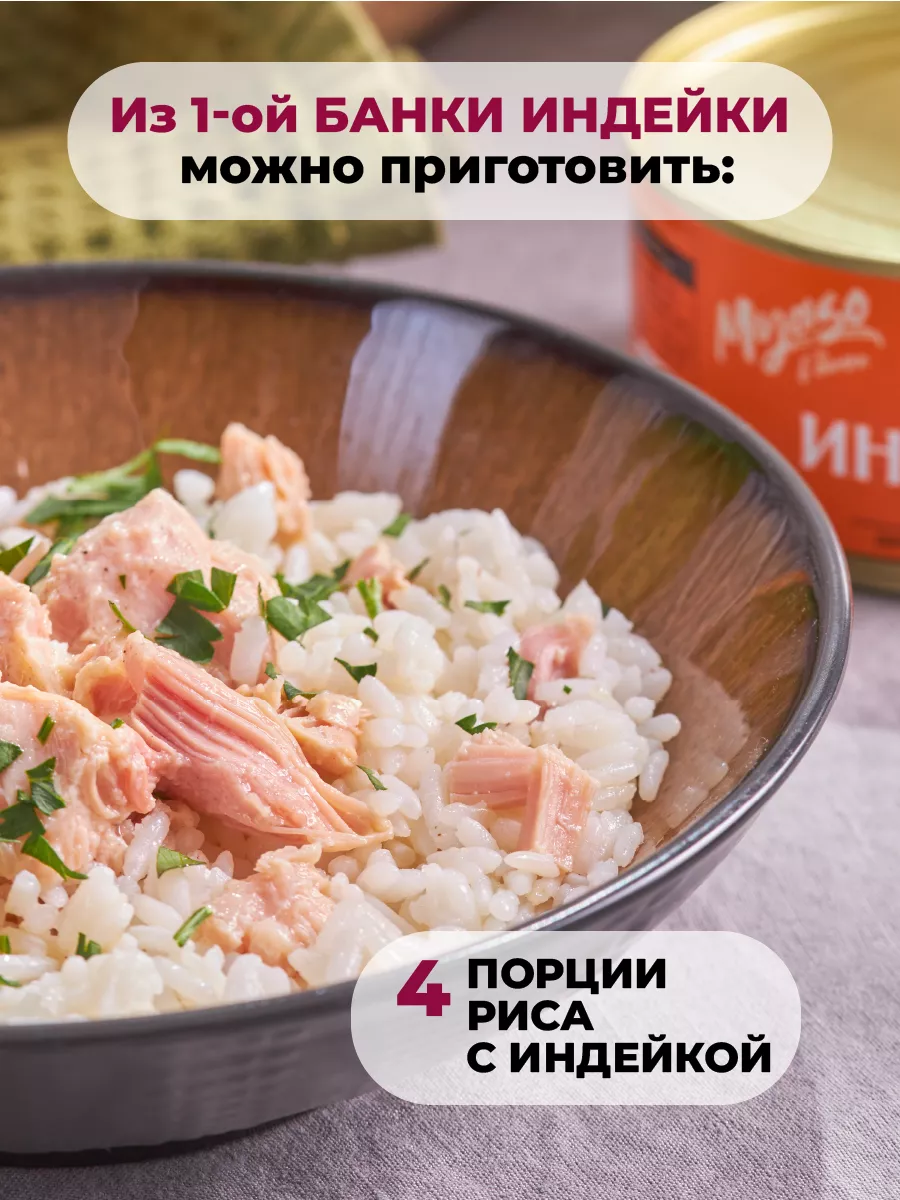 Консервы Филе индейки томленое 325 гр. Мясо в банке- 3 шт Мясо в банке  173639163 купить за 629 ₽ в интернет-магазине Wildberries