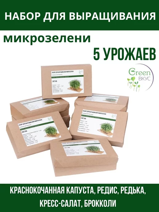 МатрёшкаВКУСА Набор для выращивания Микрозелени, 5 шт