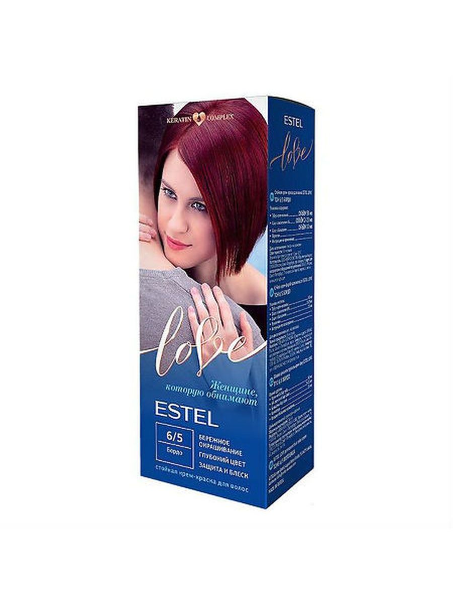 Волос лове. Крем-краска для волос Estel Love тон 6/5. Estel стойкая крем-краска для волос Love тон 5/6. Крем-краска для волос Эстель 50. Краска для волос Эстель бордо 7.56.