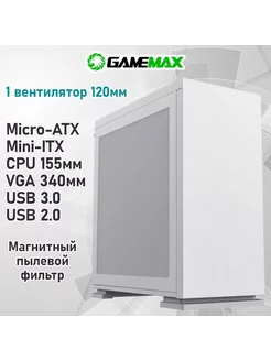 Корпус M60 White без БП Gamemax 173760377 купить за 3 844 ₽ в интернет-магазине Wildberries