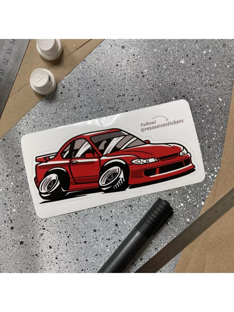 Наклейка машинка Nissan Silvia S15 красная JDM 15х6.5см Resource Stickers  173791533 купить за 246 ₽ в интернет-магазине Wildberries