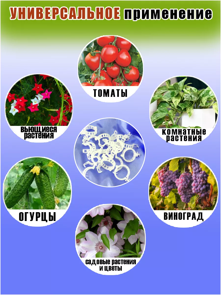 Клипсы садовые для растений и томатов подвязка помидоров FitoPlanter - все  для рассады 173813957 купить за 257 ₽ в интернет-магазине Wildberries
