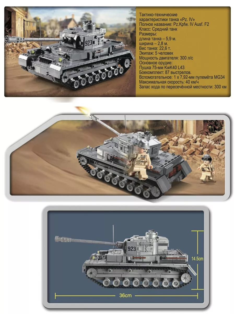 Конструктор Танк Brick Battle Pz IV F2 Совместим с Лего LEGO Город Игр  173838352 купить за 2 064 ₽ в интернет-магазине Wildberries