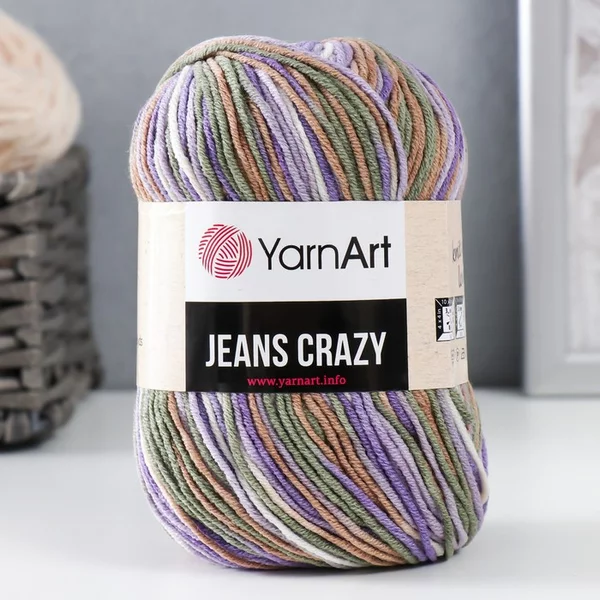 Пряжа для вязания «Jeans crazy» 160м/50гр, 7207 принт
