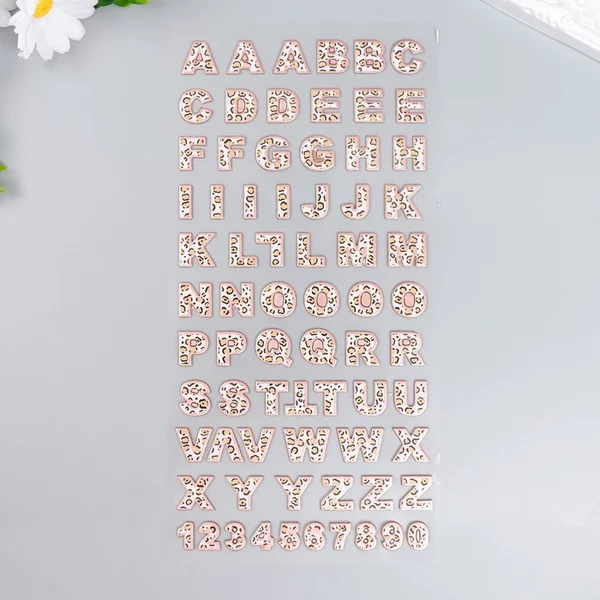 Наклейка «Английский алфавит и цифры. Леопард» 31х14 см