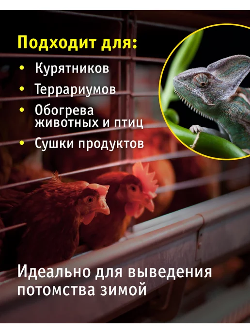 Navigator Инфракрасная лампа для обогрева птиц и животных 60 Вт, 60 Вт, фото 2