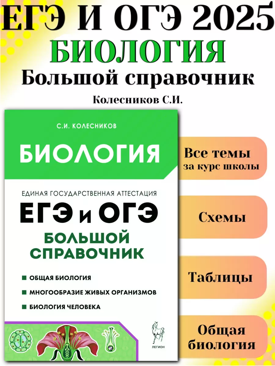 Биология Большой справочник для подготовки к ЕГЭ и ОГЭ ЛЕГИОН 173944483  купить в интернет-магазине Wildberries