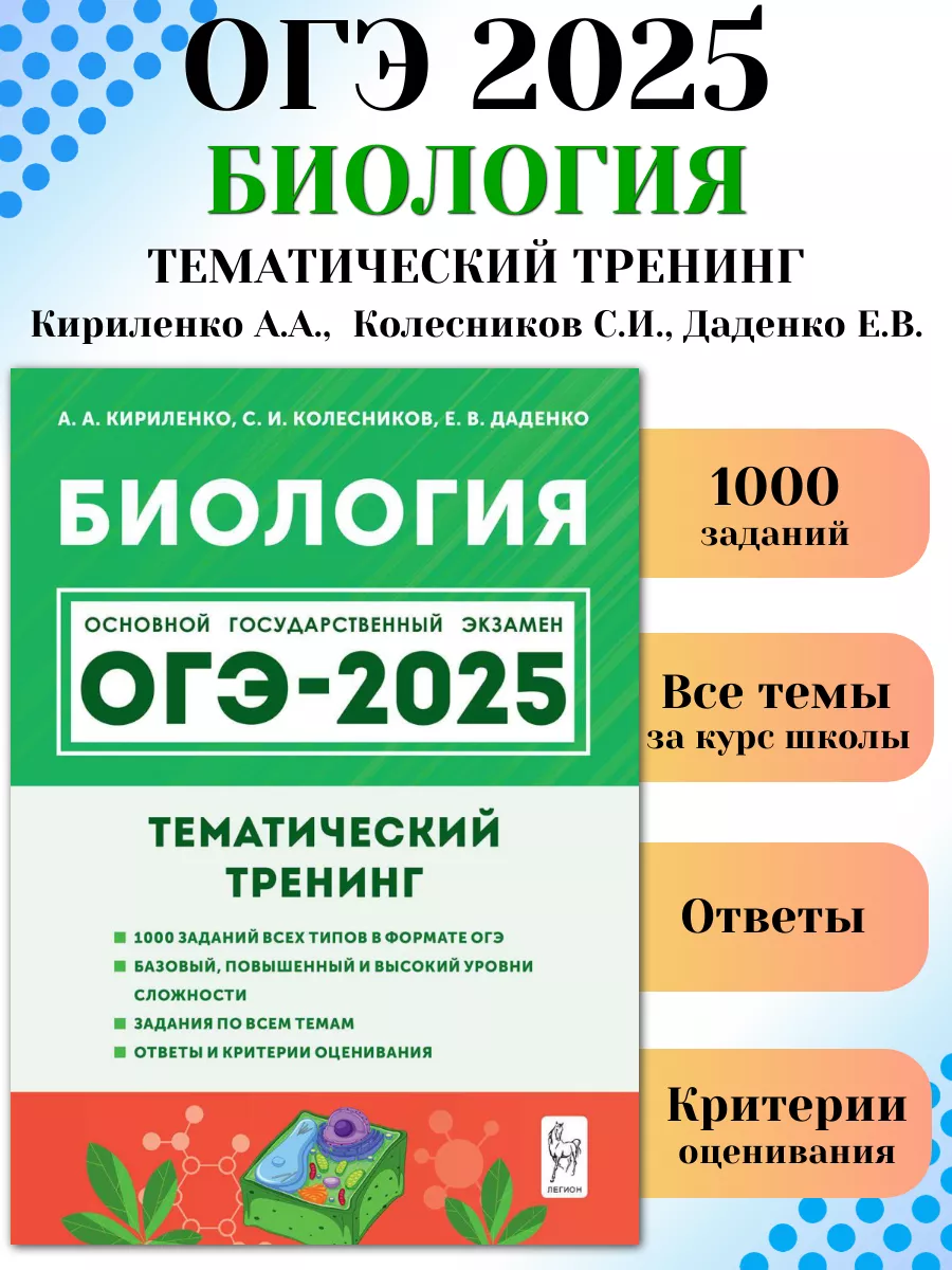 ЛЕГИОН ОГЭ 2024 Биология 9 класс Тематический тренинг