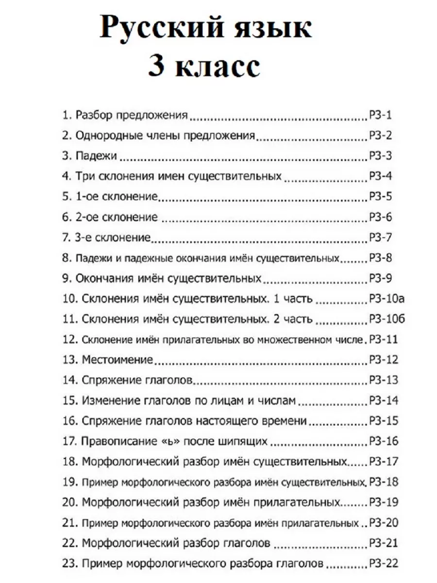 Опорные таблицы. Русский язык и математика 3 класс А3