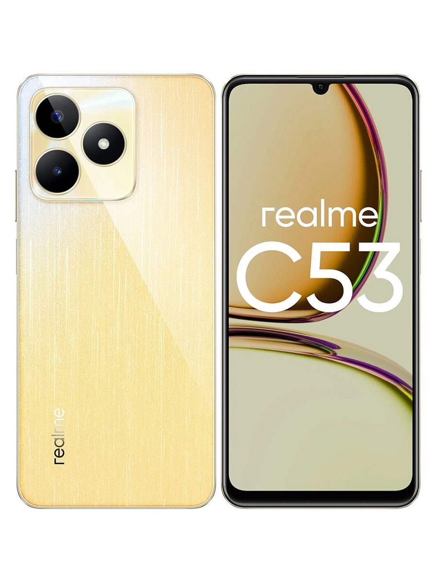 Смартфон С53 (RMX3760) 6 128 Gb, золотой Realme 174019082 купить за 9 651 ?  в интернет-магазине Wildberries