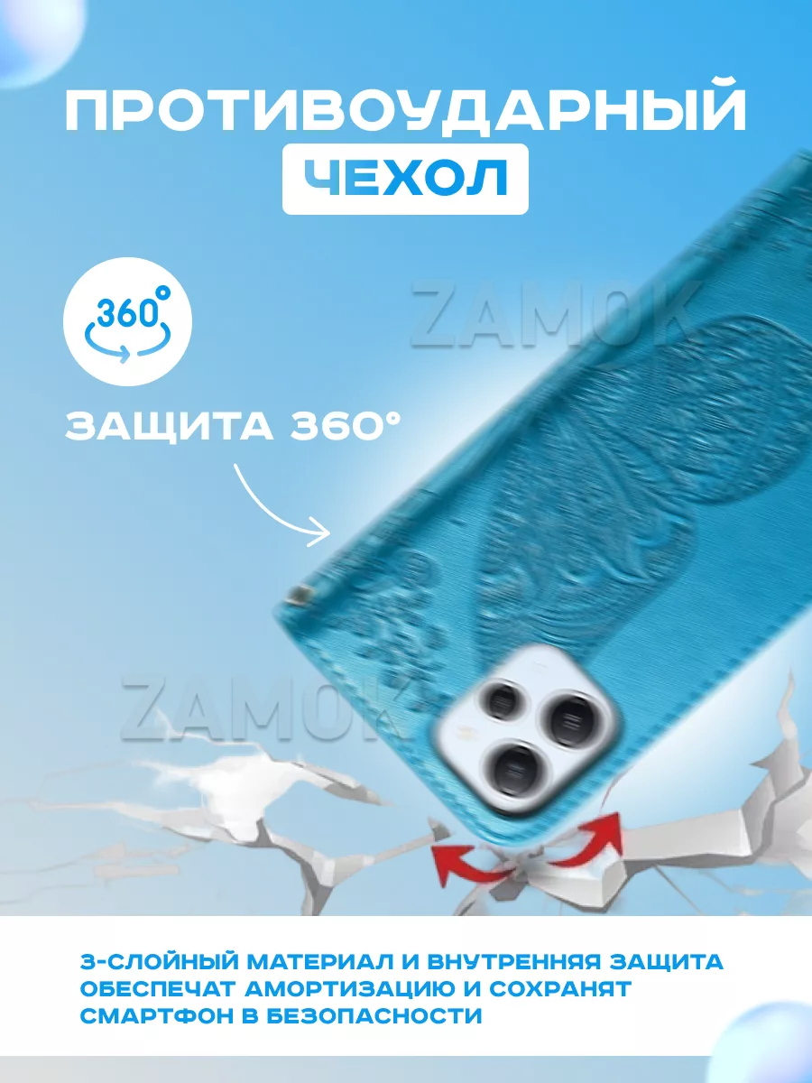 Чехол книжка на Redmi 12 Poco M6 Pro 5G Редми 12 Поко М6 Про ZAMOK  174064992 купить за 592 ₽ в интернет-магазине Wildberries