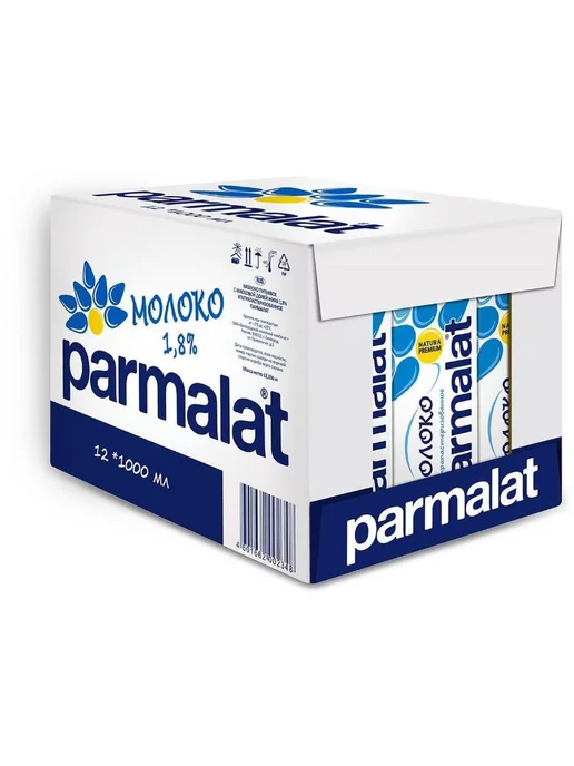 Parmalat Молоко Пармалат ультрапастеризованное 1,8%, 12 шт по 1 л, 12 шт, 1 л, фото 2