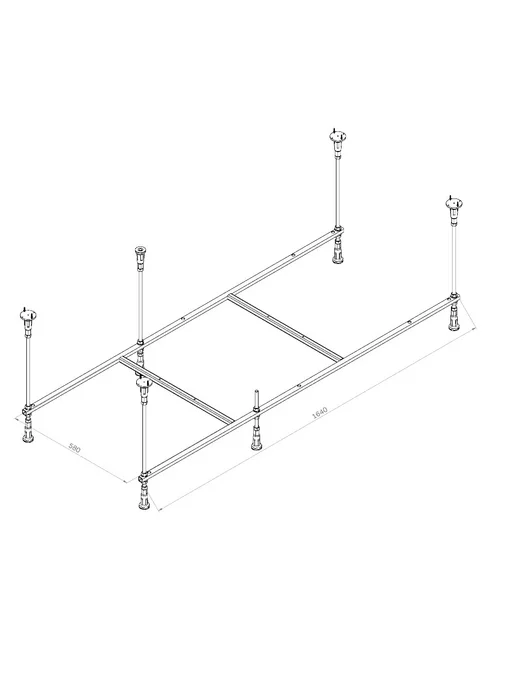 AM.PM Каркас для ванны 170х70 Func универсальный, цельносварной, 170x70, фото 2