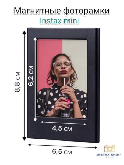 Photozone Рамки для фото магнитные Instax mini, серый, фото 3