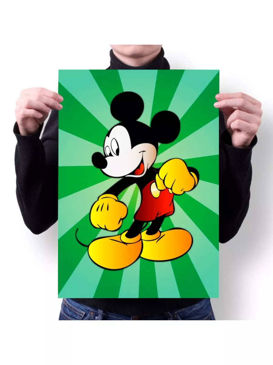 Плакат Микки маус, Mickey mouse А2 AnimaShop купить по цене 149 500 сум в  интернет-магазине Wildberries в Узбекистане 💜 174103220