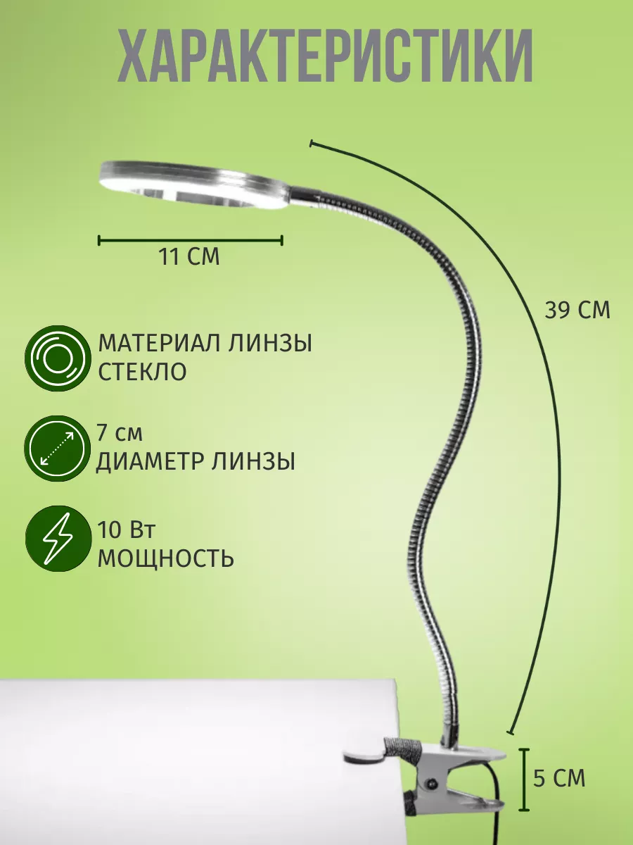Лупа с подсветкой на прищепке OKmart 174145530 купить за 955 ₽ в  интернет-магазине Wildberries