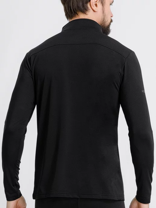 Roksport Термолонгслив спортивный кофта с начесом, черный, фото 5