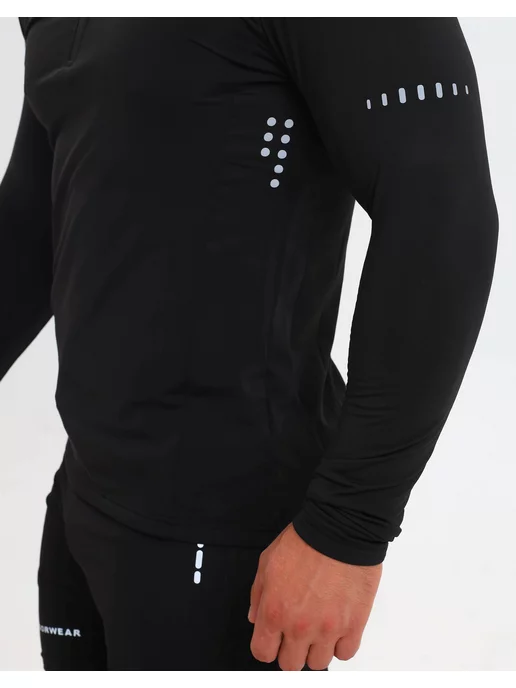 Roksport Термолонгслив спортивный кофта с начесом, черный, фото 8