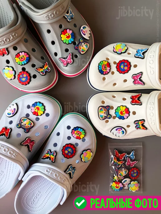 jibbicity Джибитсы на crocs Takashi Murakami Такаси Мураками, синий, фото 2