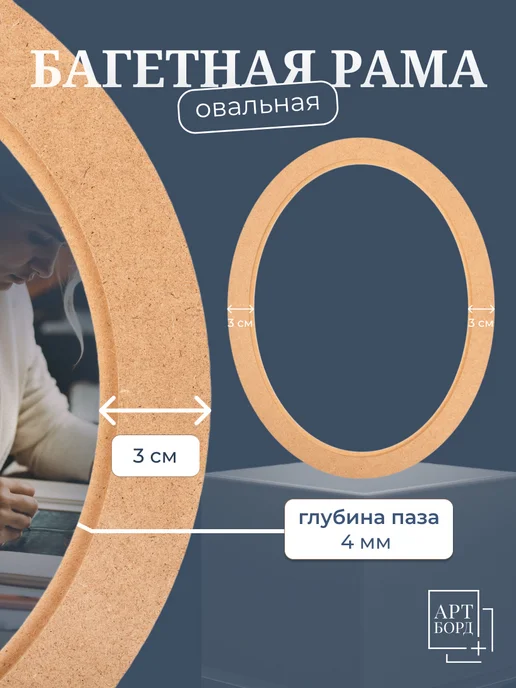 АРТБОРД + Багет овальный рама 40х50 см, 2 шт с фурнитурой из МДФ №3, 40x50 см, 2 шт, фото 4