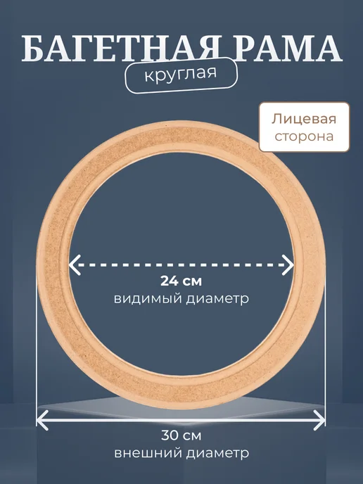 АРТБОРД + Рамка багетная круглая 25 см, 2шт, с фурнитурой из МДФ - №3, 2 шт, фото 3