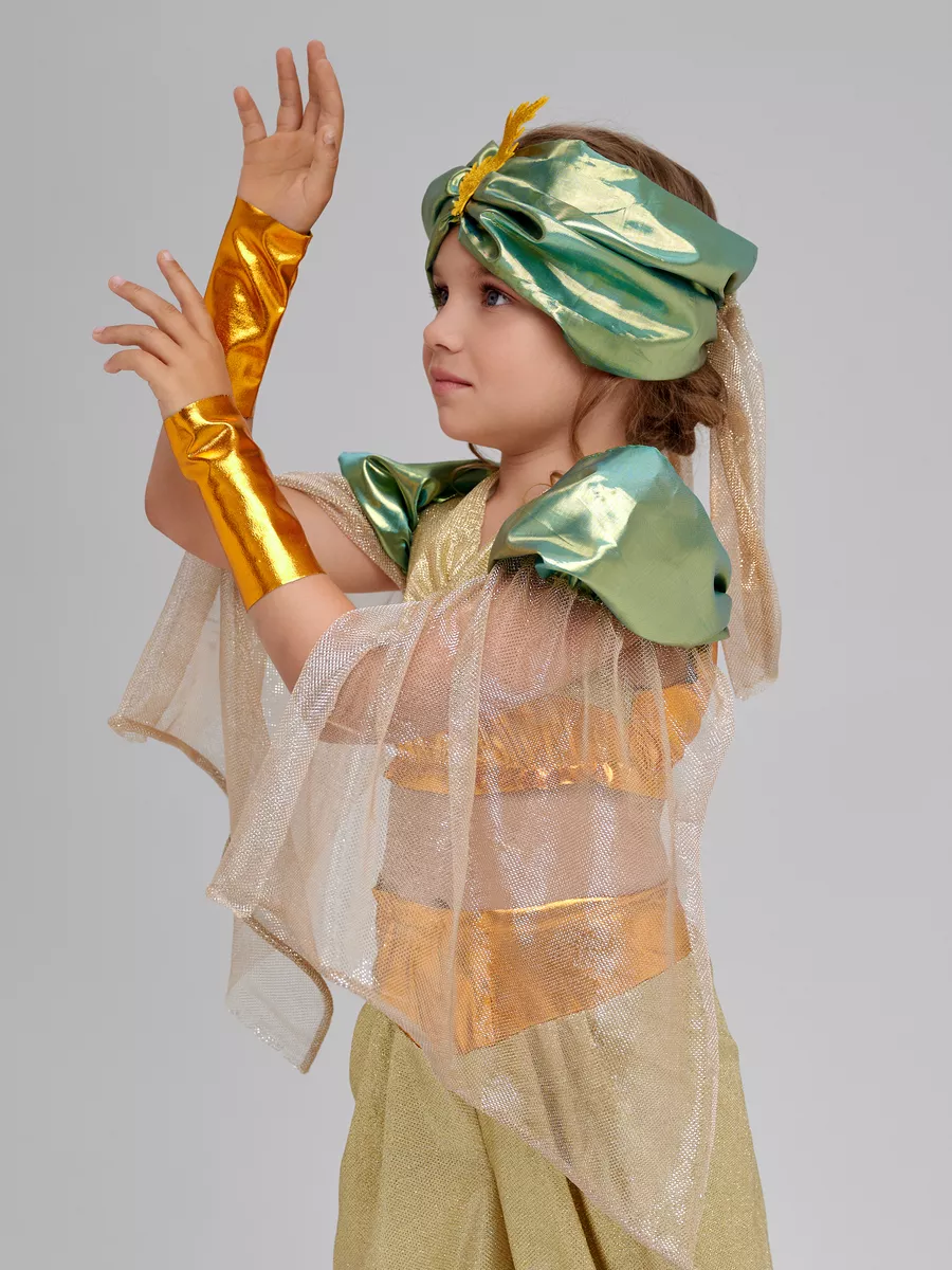 Восточный костюм Шахерезады в изумрудном для девочки