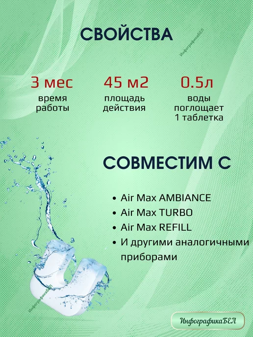 Bison Сменный наполнитель для поглотителя влаги нейтральный, 2 шт, фото 3