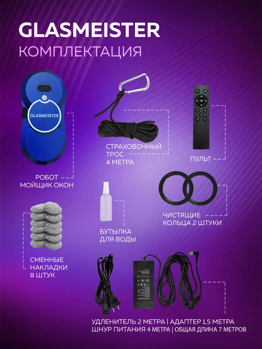 GLASMEISTER Робот Мойщик окон OPPA 174413440 купить за 7 766 ₽ в  интернет-магазине Wildberries