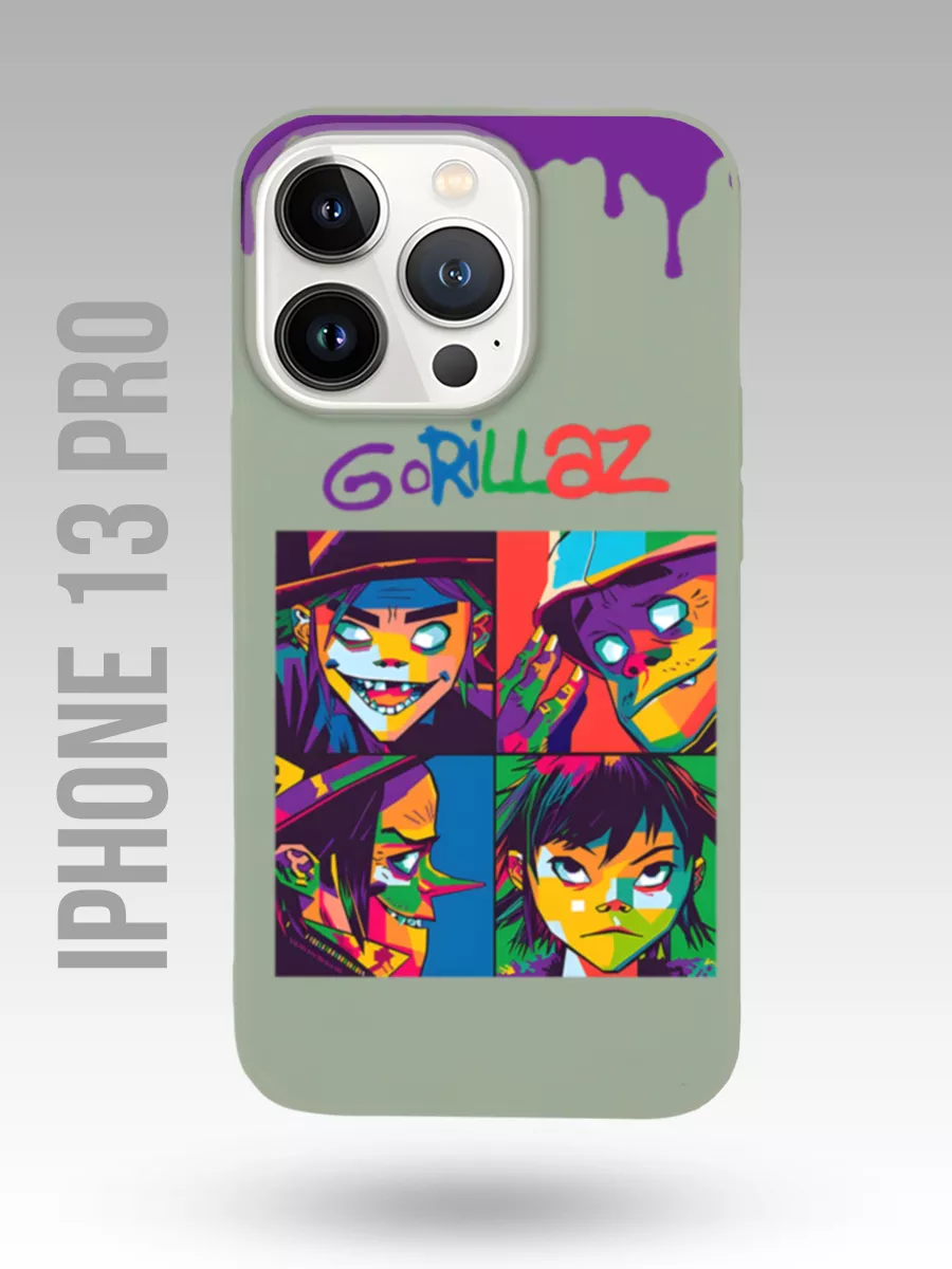 Чехол на Iphone 13 Pro группа Gorillaz|Гориллаз|Арт|Краски Nuobi my Style  174428004 купить в интернет-магазине Wildberries