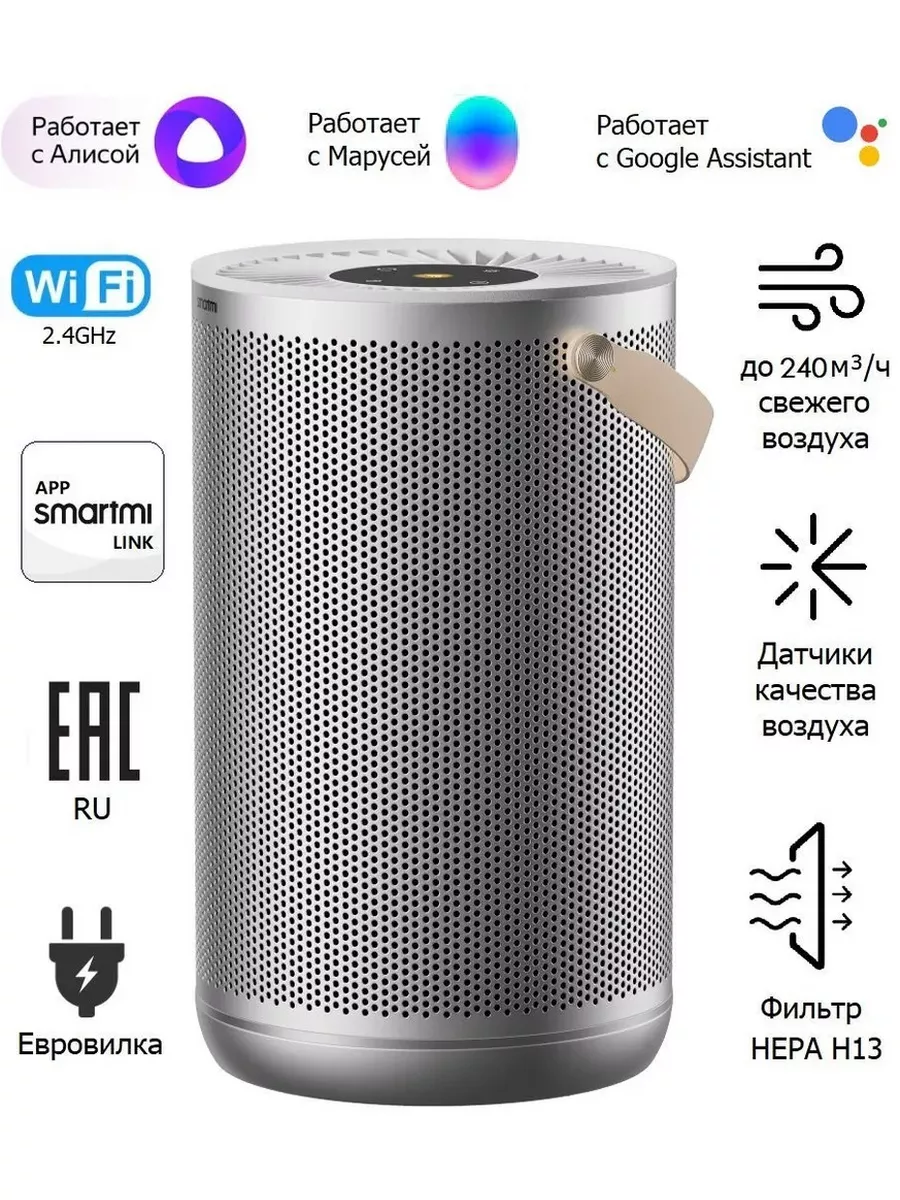 Очиститель воздуха для дома Air Purifier P2 Hepa фильтр H13 Smartmi  174452529 купить в интернет-магазине Wildberries