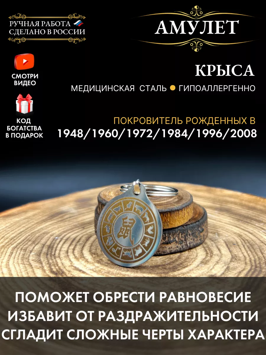 Амулет Крыса, Восточный гороскоп Gold amulet 174466415 купить за 272 ₽ в  интернет-магазине Wildberries