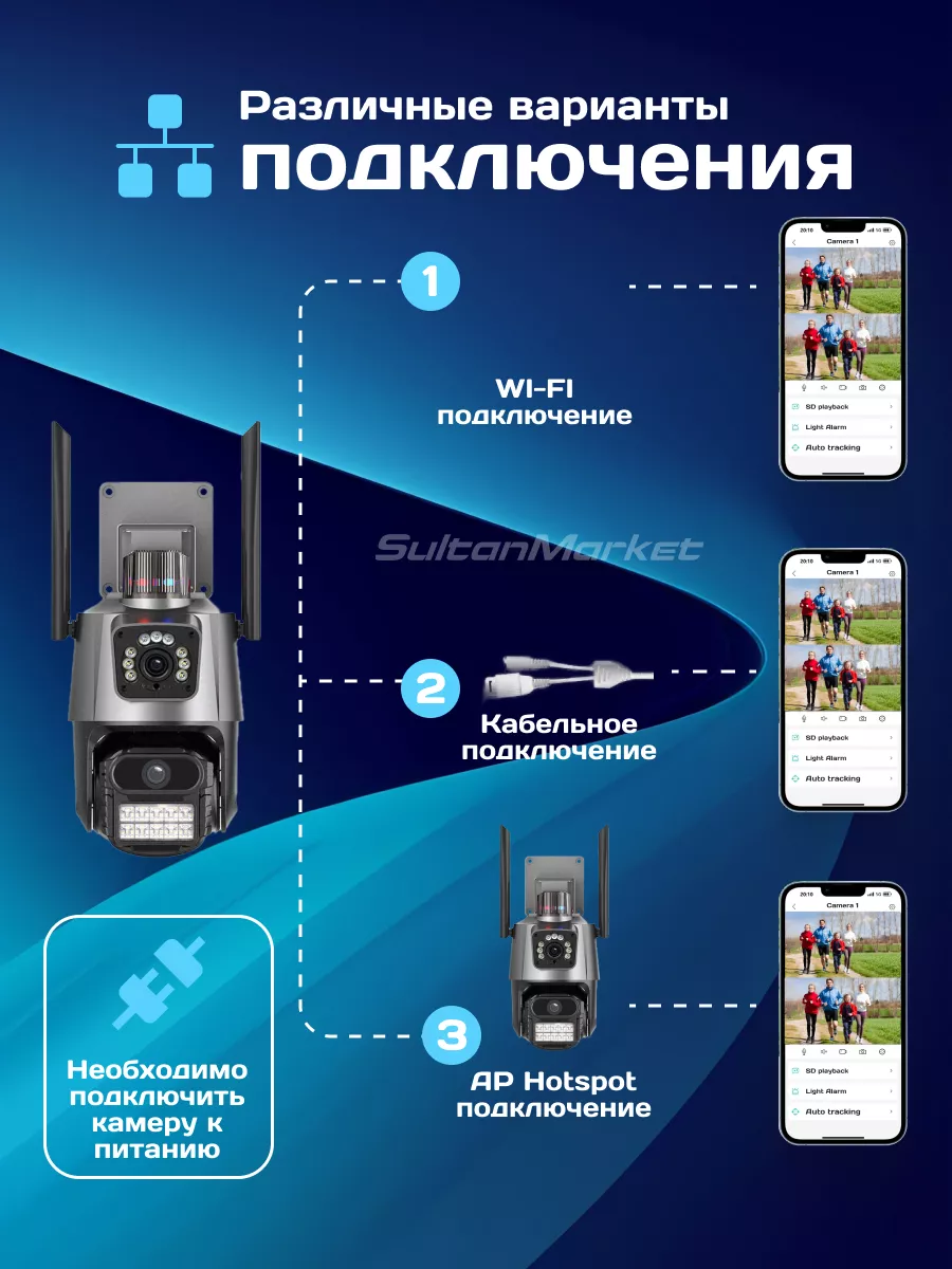 Уличная камера видеонаблюдения wi-fi 4+4МП 8Х зум ic see 174494550 купить  за 2 106 ₽ в интернет-магазине Wildberries