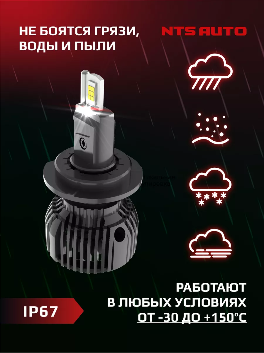 Лед лампы H7 led автомобильные светодиодные C10 NTS AUTO 174526192 купить  за 2 856 ₽ в интернет-магазине Wildberries