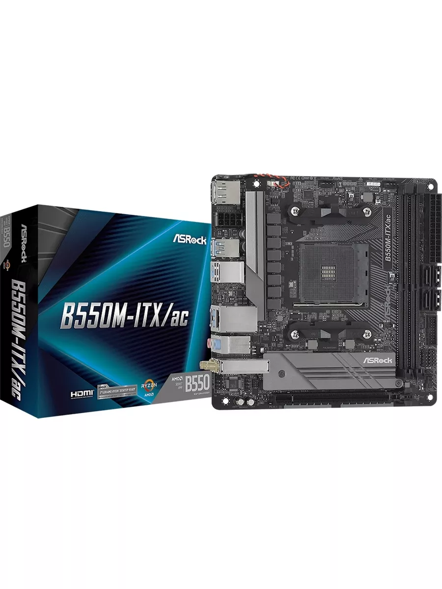 ASRock Материнская плата B550M-ITX AC, AM4, Mini-ITX