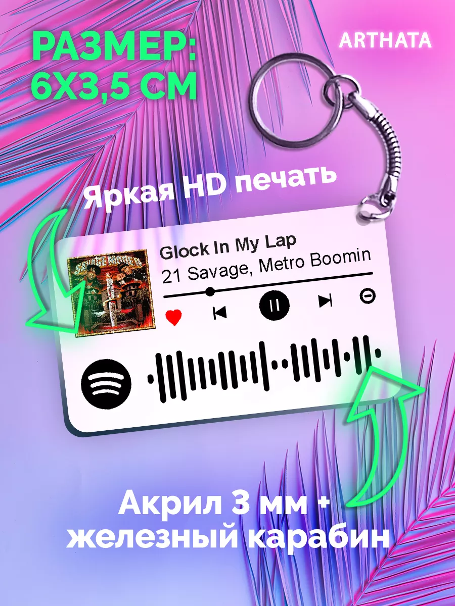 Спотифай Брелок 21 savage - Glock in my Lap Arthata-spotify постер Спотифай  постер 174533312 купить за 273 ₽ в интернет-магазине Wildberries