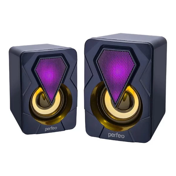 Компьютерные колонки 2.0 2х3, USB, LED подсветка