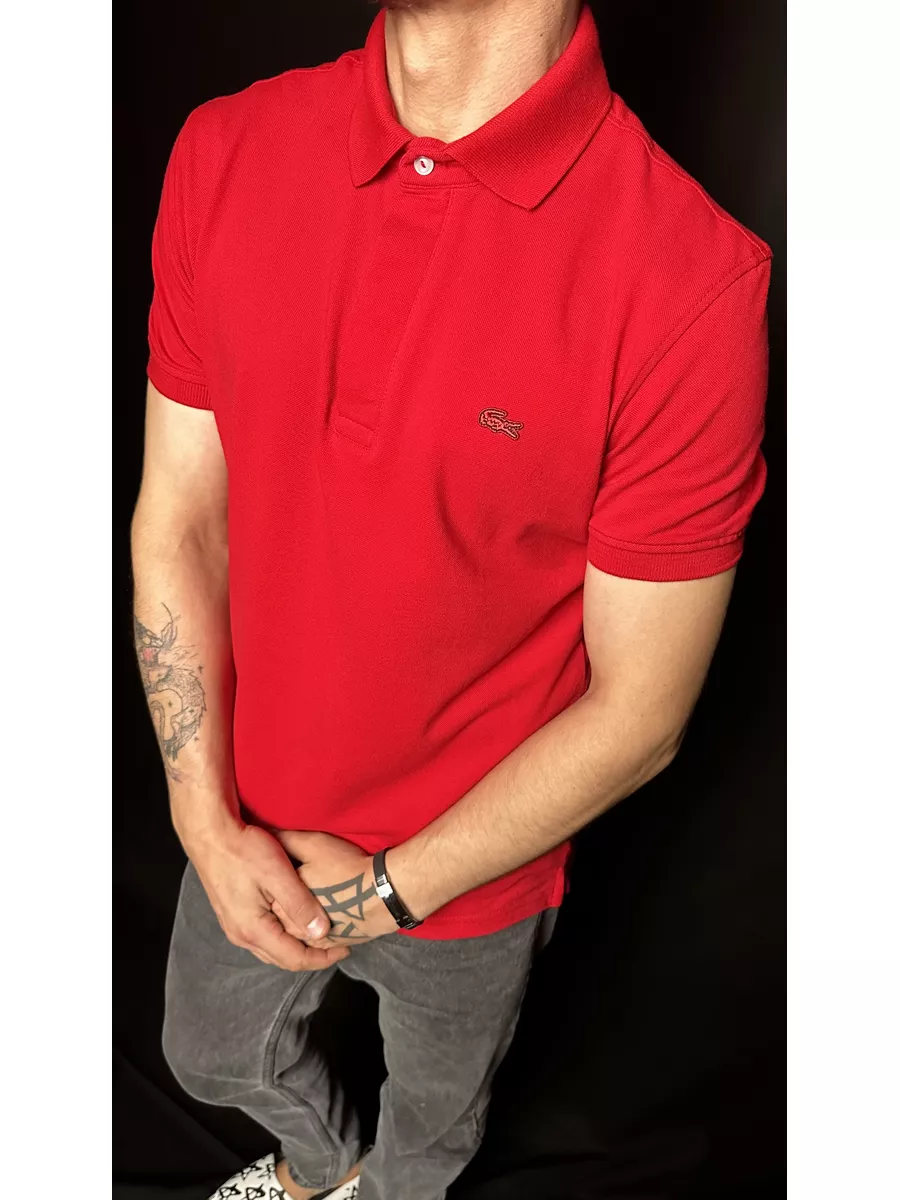 Поло Lacoste красная