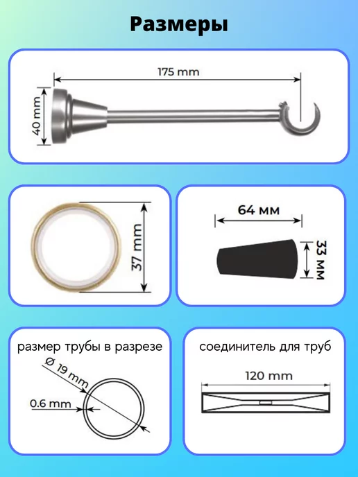 Lux Decor Карниз для штор однорядный, черный, в упаковке 1,9 кг, фото 3